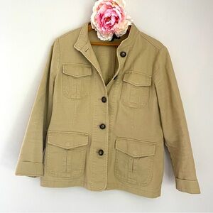 Talbots Khaki Tan Chore Coat Cotton Medium Petite